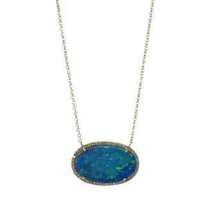 diamond opal necklace